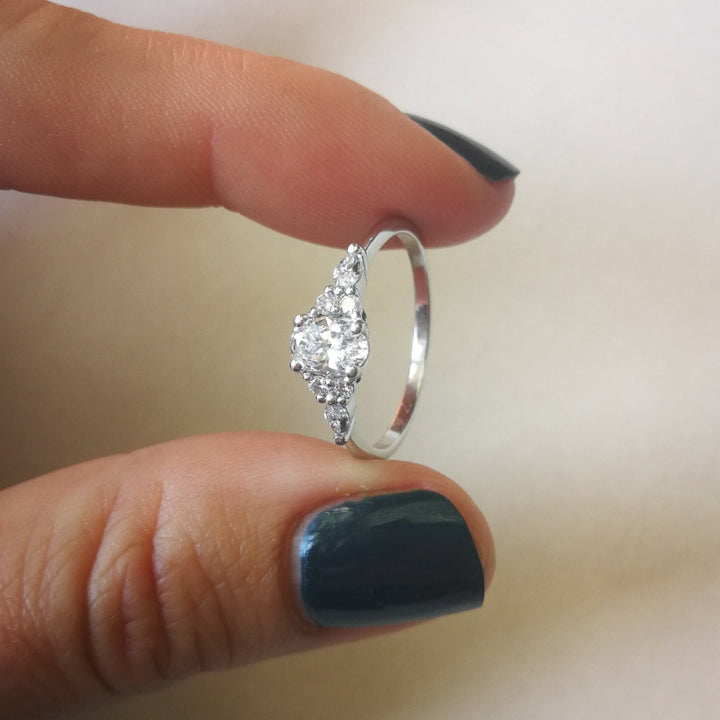 Midi Oval Moissanite Cluster Ring