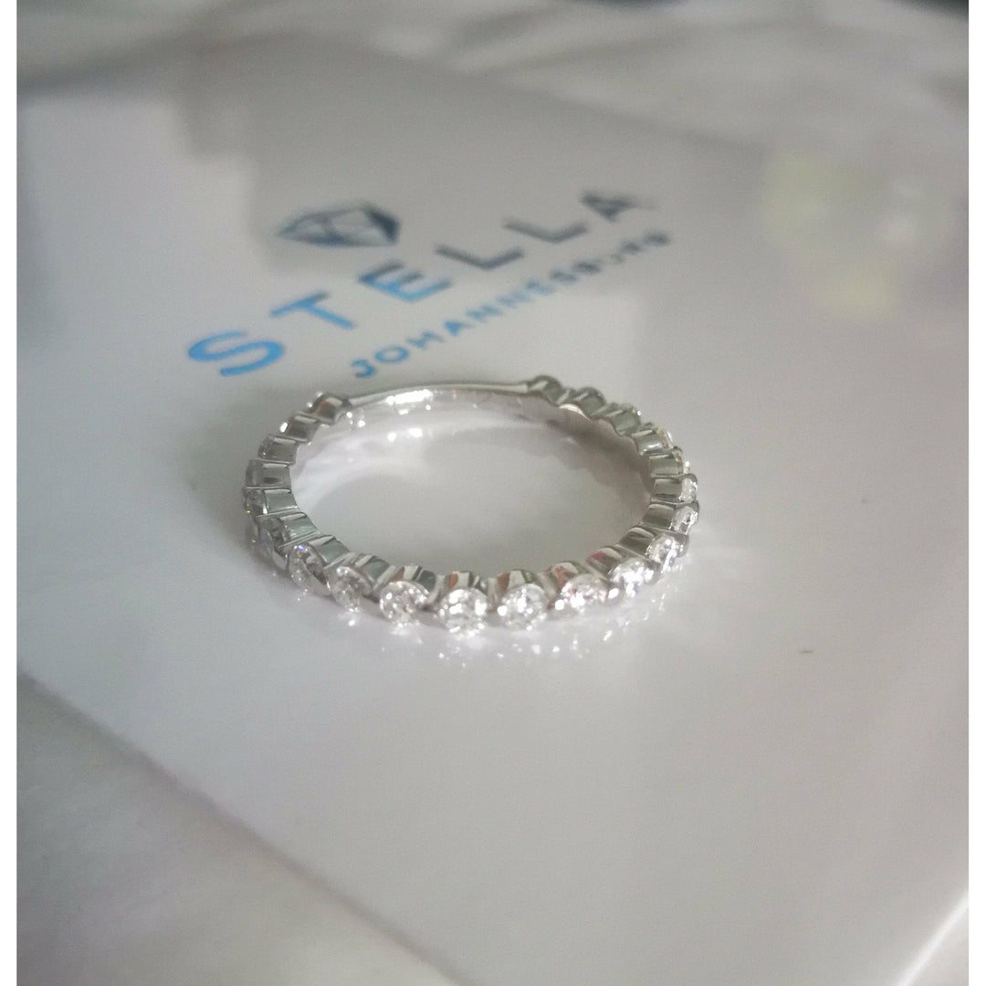 Floating Moissanite Eternity Ring