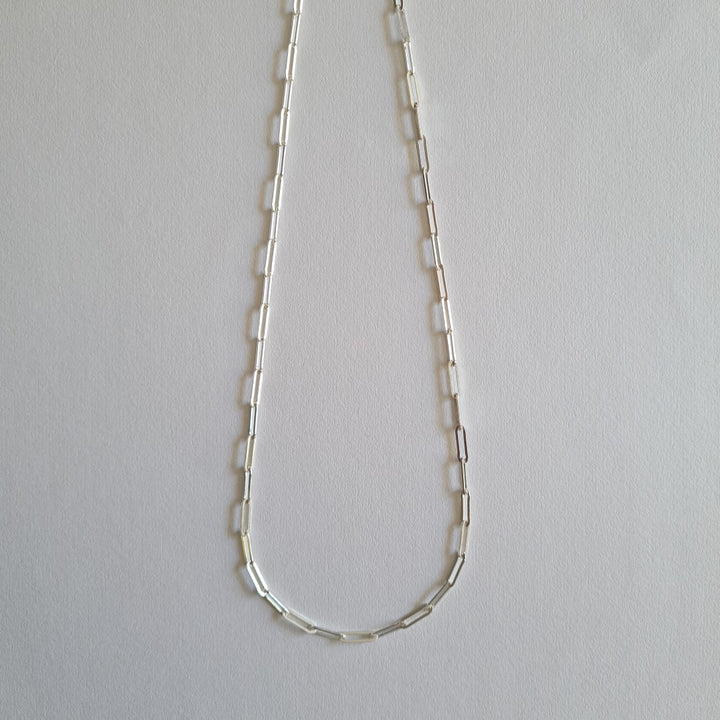 Skinny Paperclip Chain Necklace in Sterling Silver