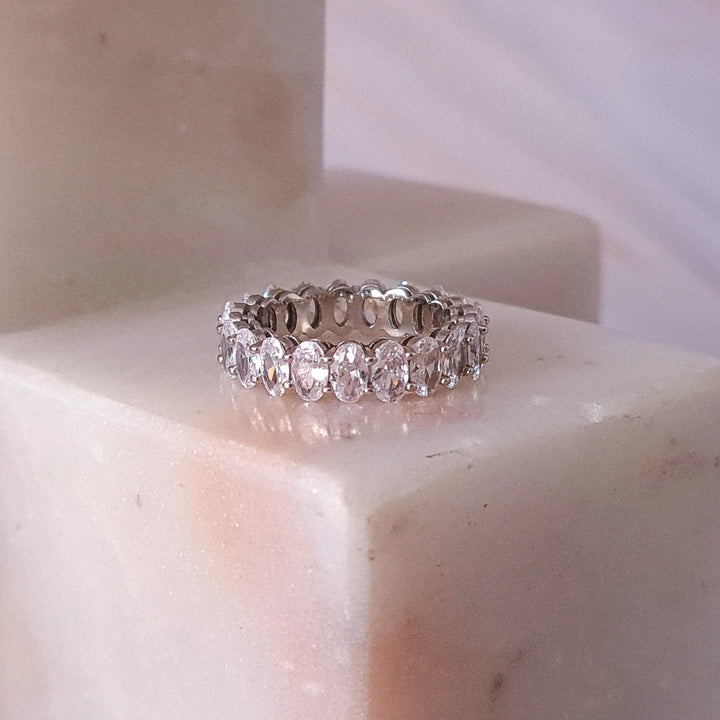 Classic Oval Moissanite Full Eternity Band