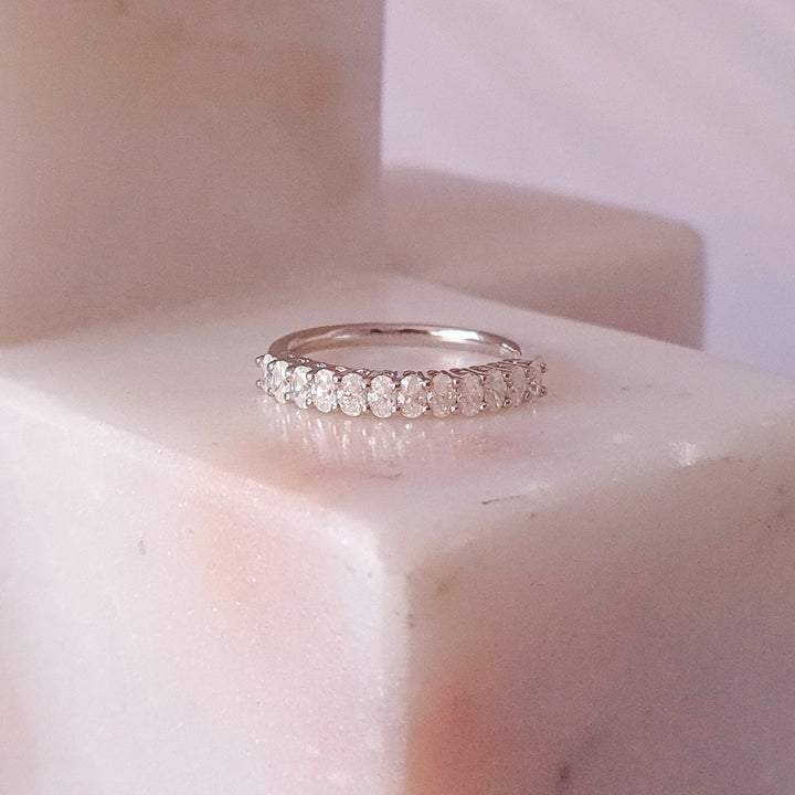 Half Eternity Oval Moissanite Band