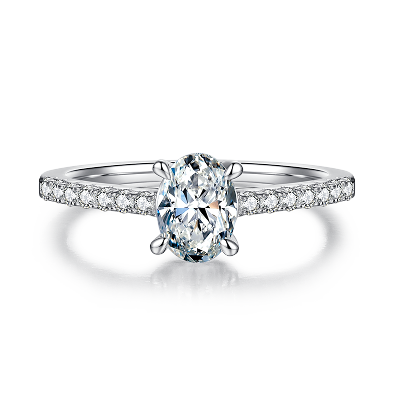 Oval Micropavé Moissanite Ring