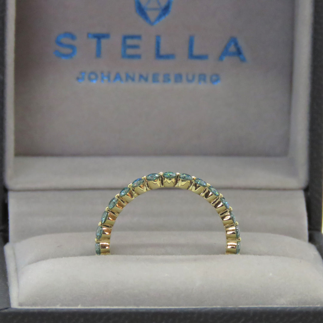 Floating Seagreen Moissanite Eternity Ring