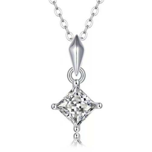 Princess Moissanite Pendant Necklace