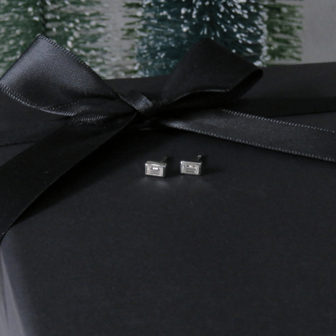 Baguette Moissanite Studs