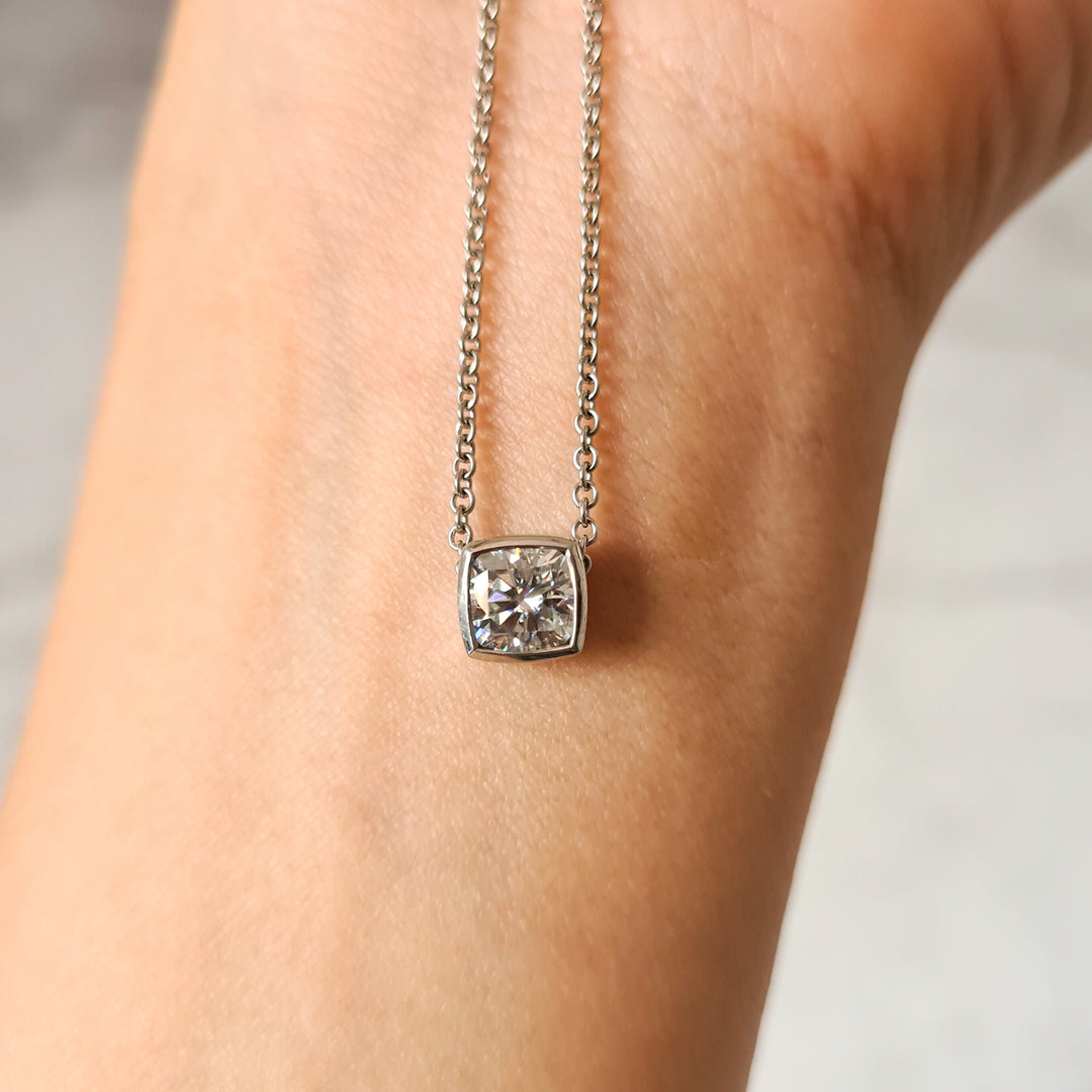 Cushion Moissanite Pendant Necklace