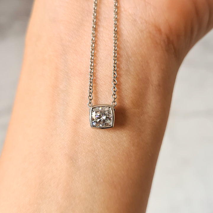 Cushion Moissanite Pendant Necklace