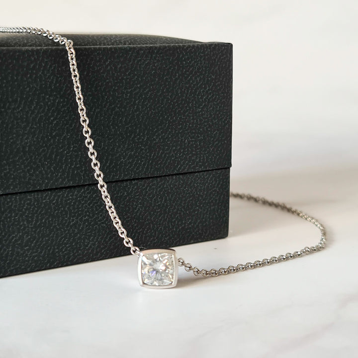 Cushion Moissanite Pendant Necklace