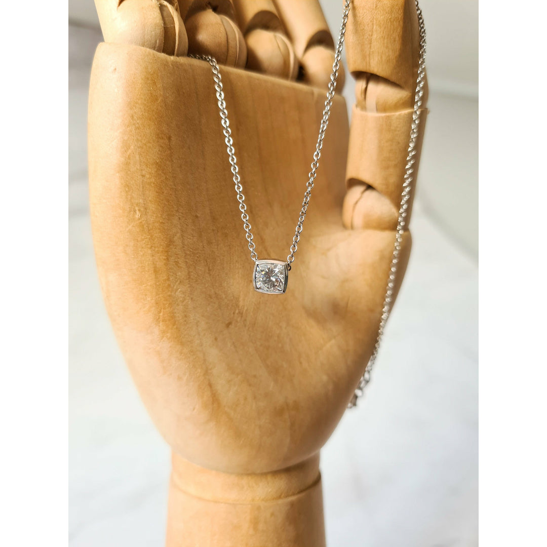 Cushion Moissanite Pendant Necklace