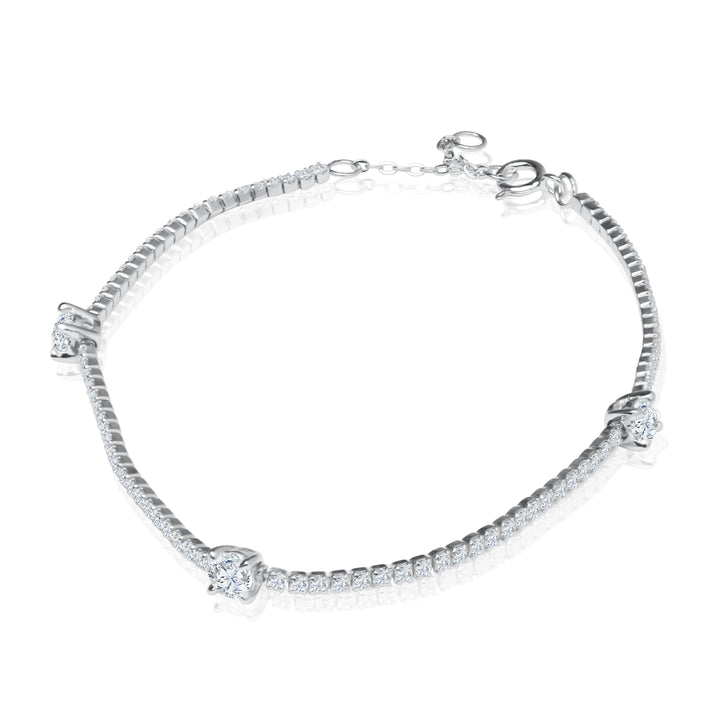 Moissanite tennis bracelet set in sterling silver