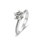 Six Prong Round Solitaire Moissanite Ring