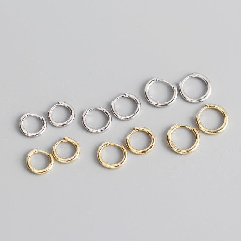 Mini Huggie Hoops in Sterling Silver