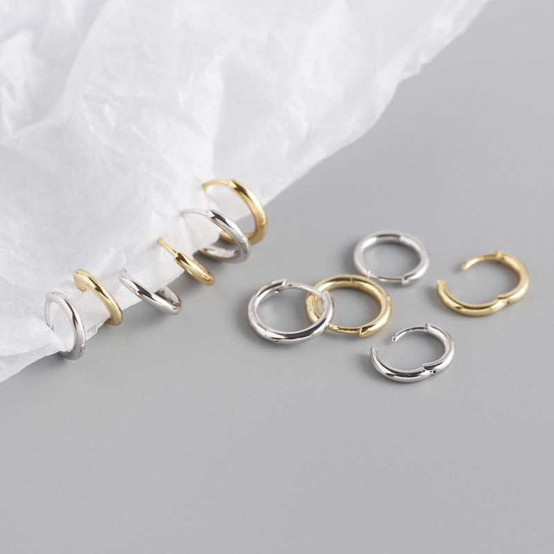 Mini Huggie Hoops in Sterling Silver