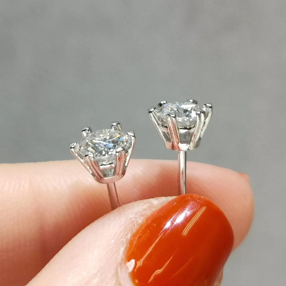 Classic Six Prong Moissanite Studs