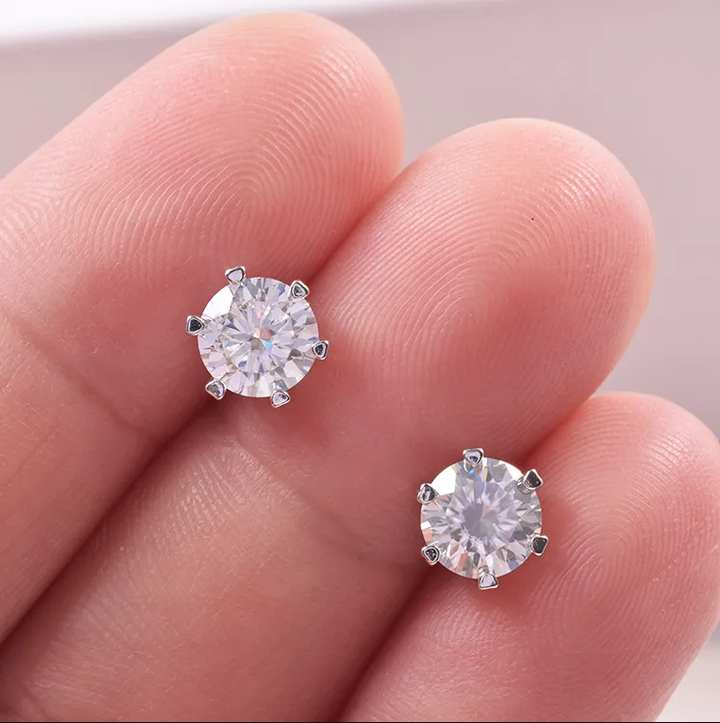 Classic Six Prong Moissanite Studs