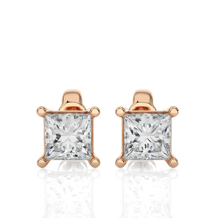 Square Moissanite Studs