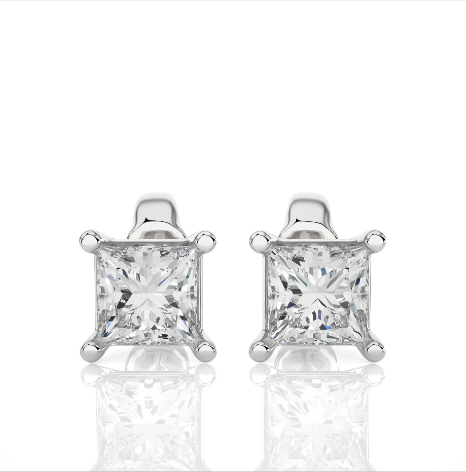 Square Moissanite Studs