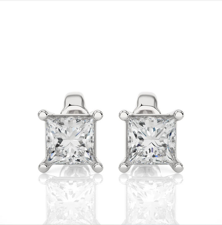 Square Moissanite Studs