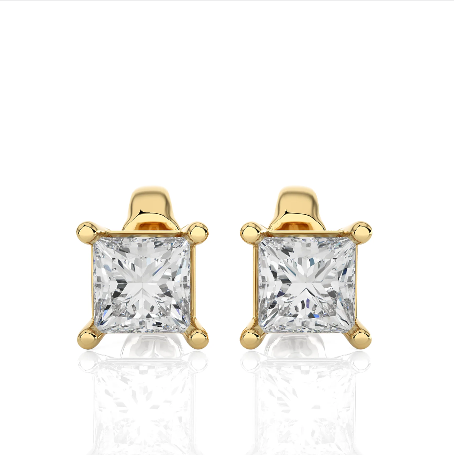 Square Moissanite Studs