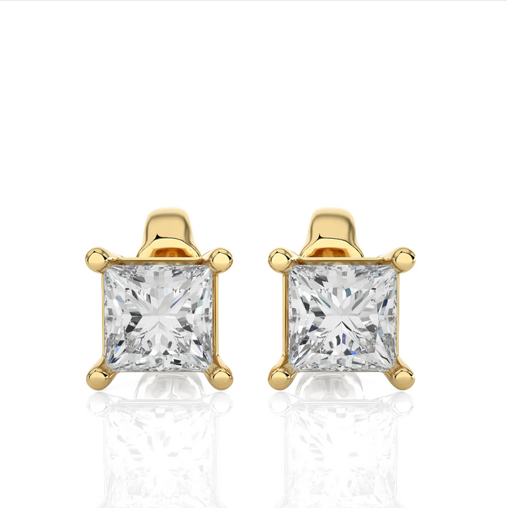 Square Moissanite Studs