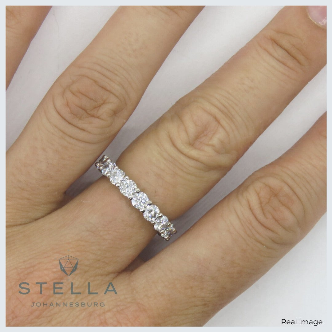 Classic Round Moissanite Full Eternity Band