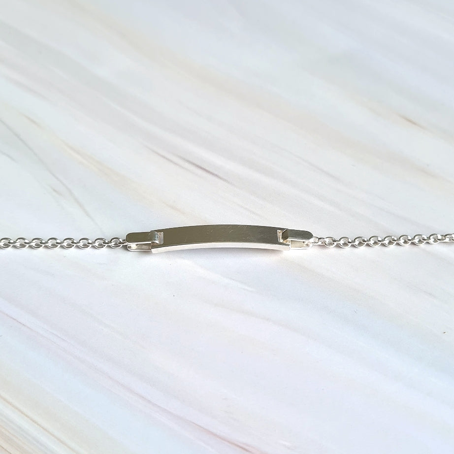 ID Tag Bracelet in Sterling Silver