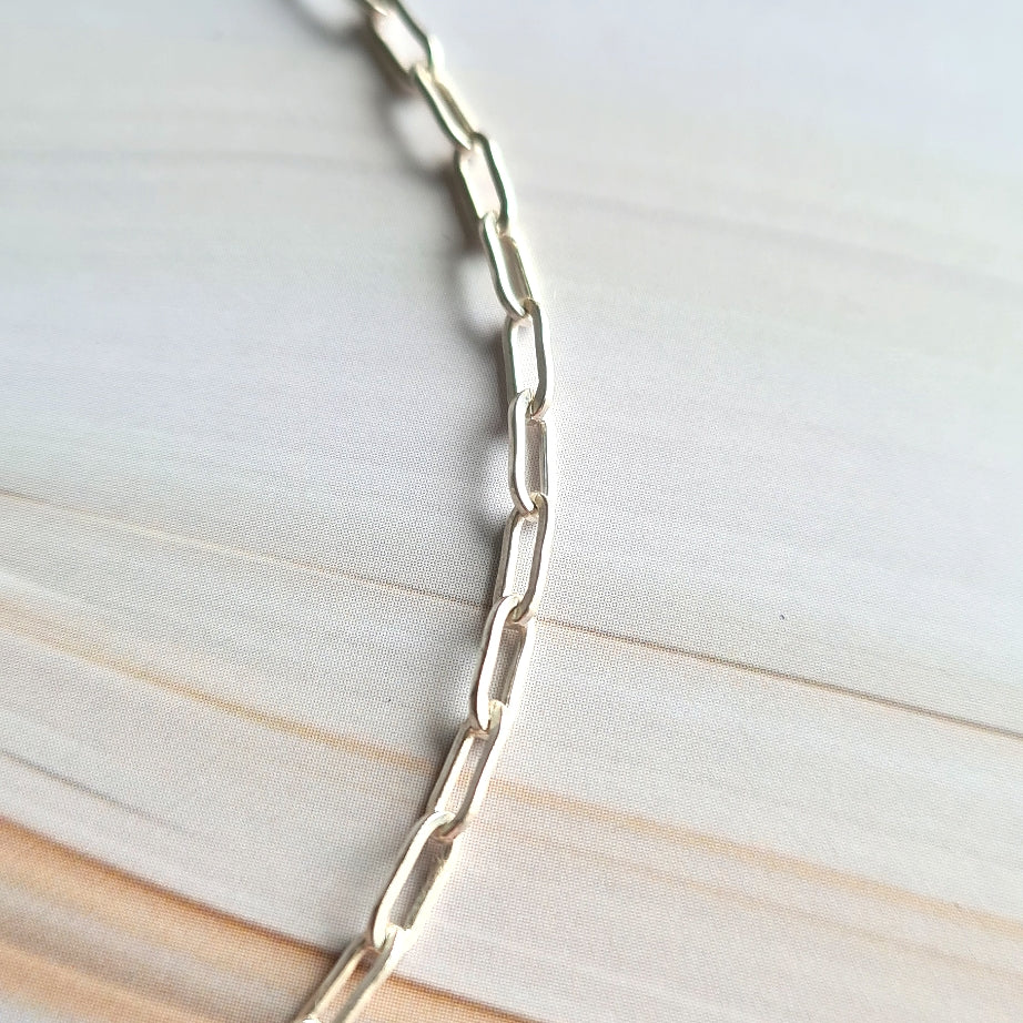 Skinny Paperclip Bracelet in Sterling Silver