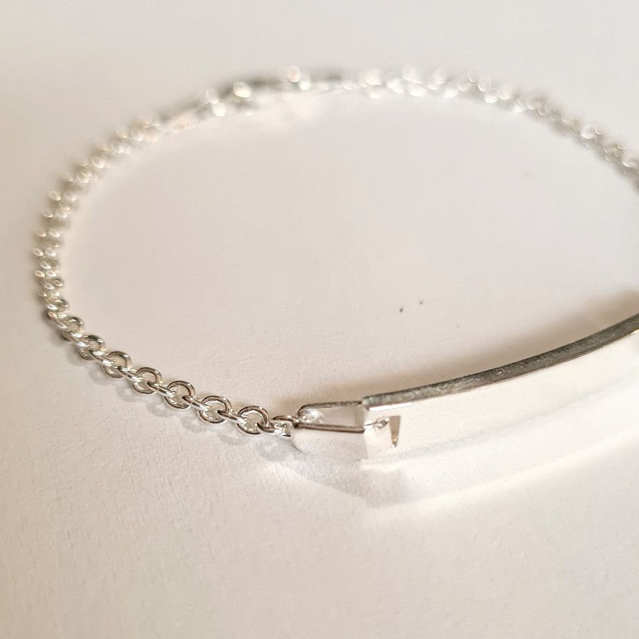 ID Tag Bracelet in Sterling Silver