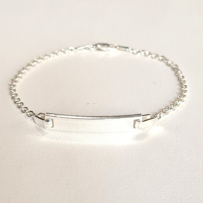 ID Tag Bracelet in Sterling Silver