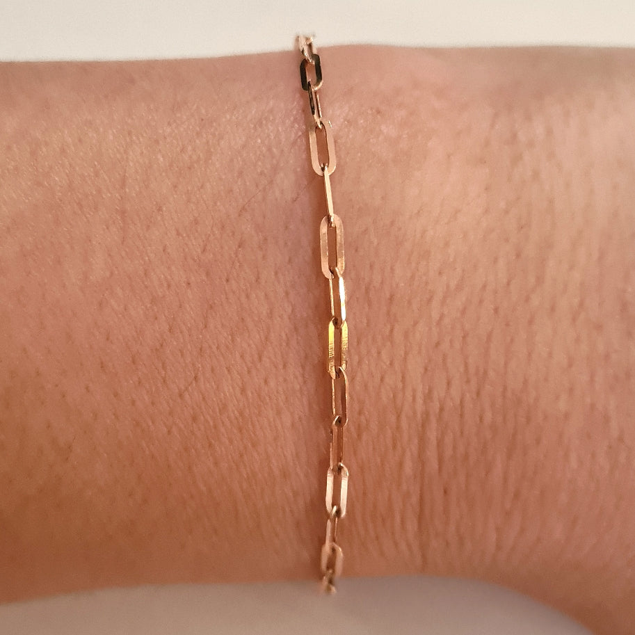 Skinny Paperclip Bracelet in Sterling Silver