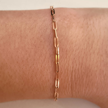 Skinny Paperclip Bracelet in Gold