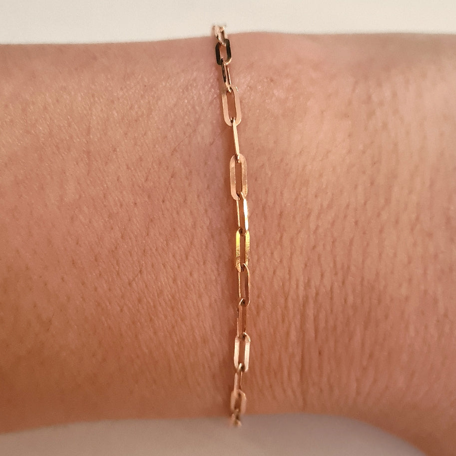 Skinny Paperclip Bracelet in Gold