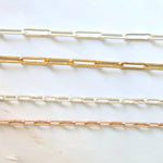 Skinny Paperclip Chain Necklace in Gold