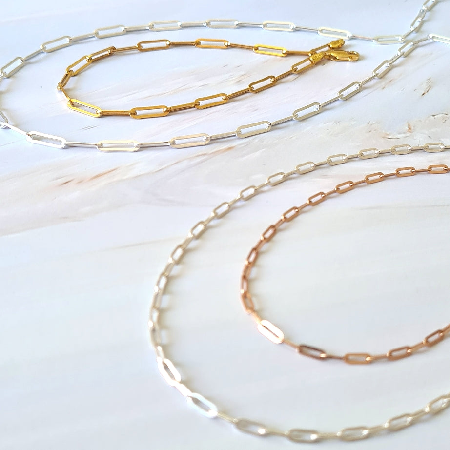 Skinny Paperclip Bracelet in Sterling Silver