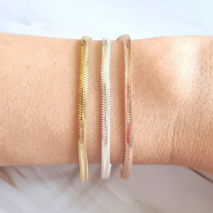 Snake Chain Bracelet in Sterling Silver